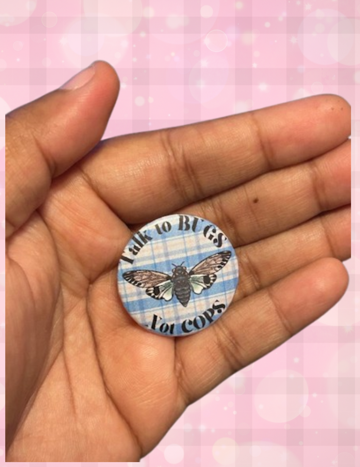 Bug Themed Button Pin Badges (7 Designs)