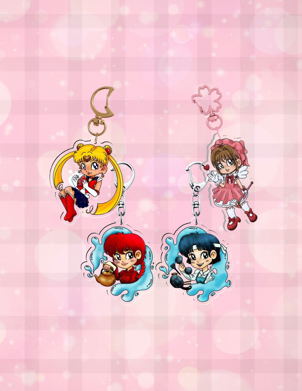 Retro 90s Anime Key Chains (4 Designs)